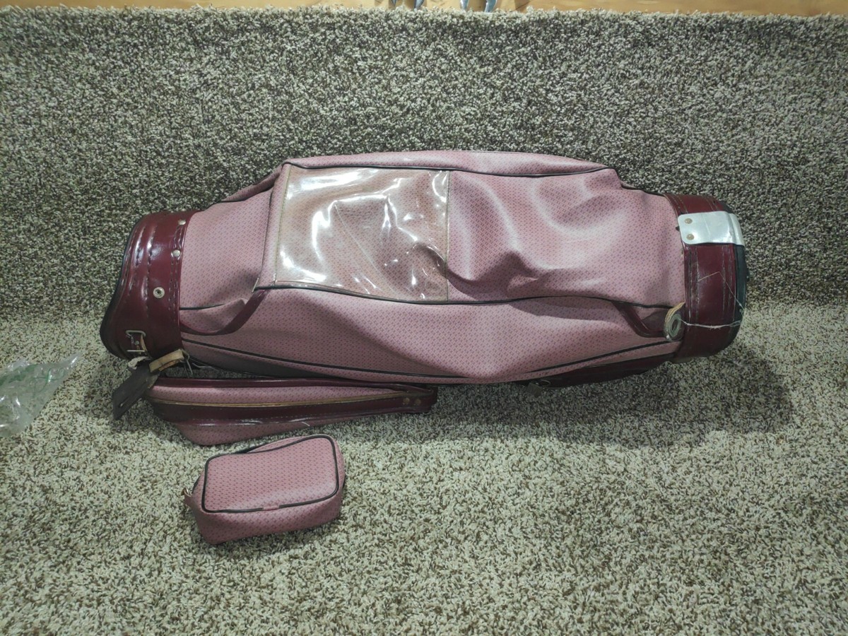 Vintage Leather Ron MILLER Golf Bag PRO MODEL Cart Bag w/ cover