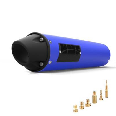 HMF Yamaha YFZ 450 Slip On Exhaust Candy Blue w/Bkout Euro + Jets (04-09)