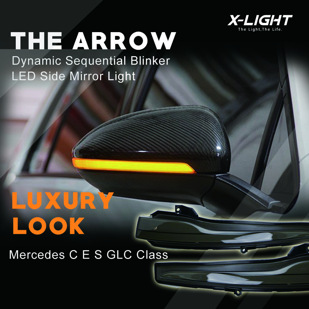 Side Mirror Sequential Blink Turn Signal Light For 2015-up