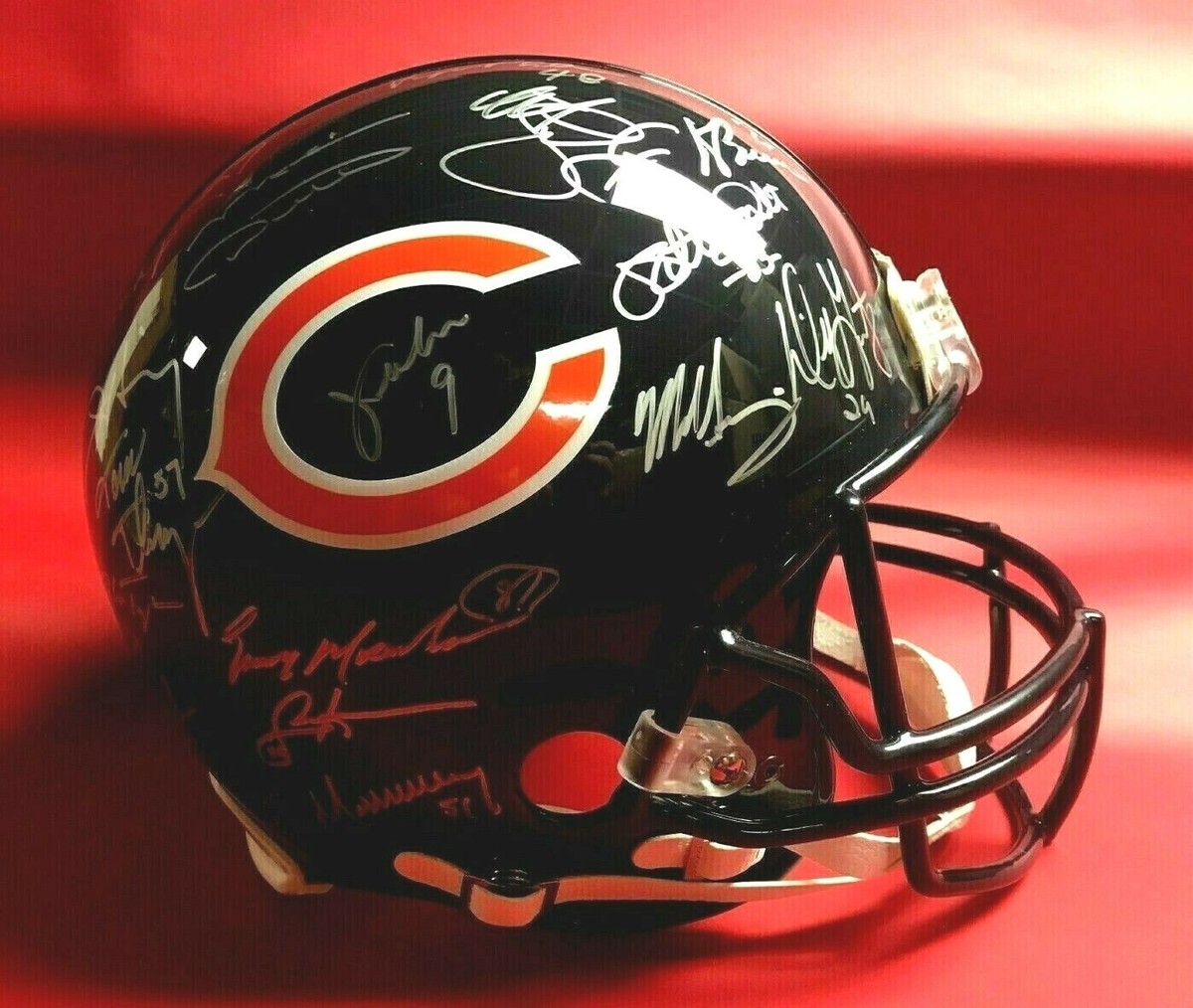 1985 chicago bears signed football helmet William Perry Mini-Helmet (JSA COA) The FRIDGE 19 Super Sports Center The Finest 1985 Chicago Bears