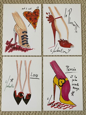 Christian Louboutin 20th Anniversary Sketch Art Shoe Pumps