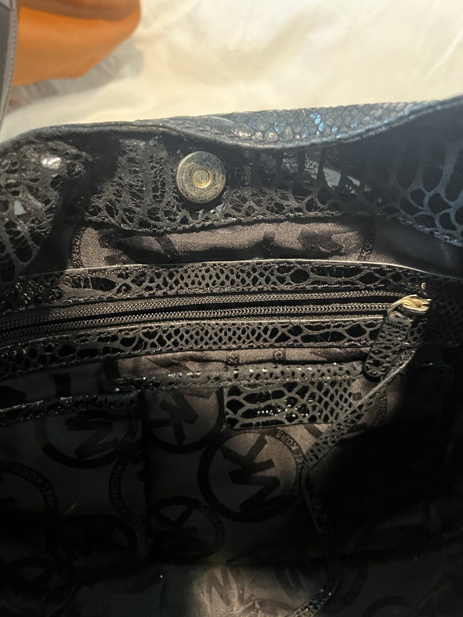 Michael Kors Black Snake Skin Print View 6