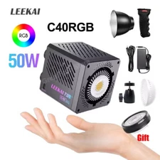 LEEKAI C40RGB 50W Full Color Pocket LED Video COB Fill Light Studio 2700K-6500K 