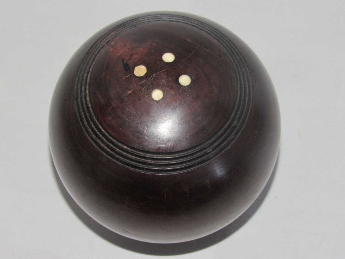 4 Boules De Boulingrin Anglaises – Fin XIXe – Bois – Originales