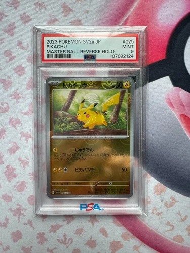 PSA 9 Pikachu Master Ball Reverse Holo 25 Japanese Pokemon Card 151 LABEL ERROR