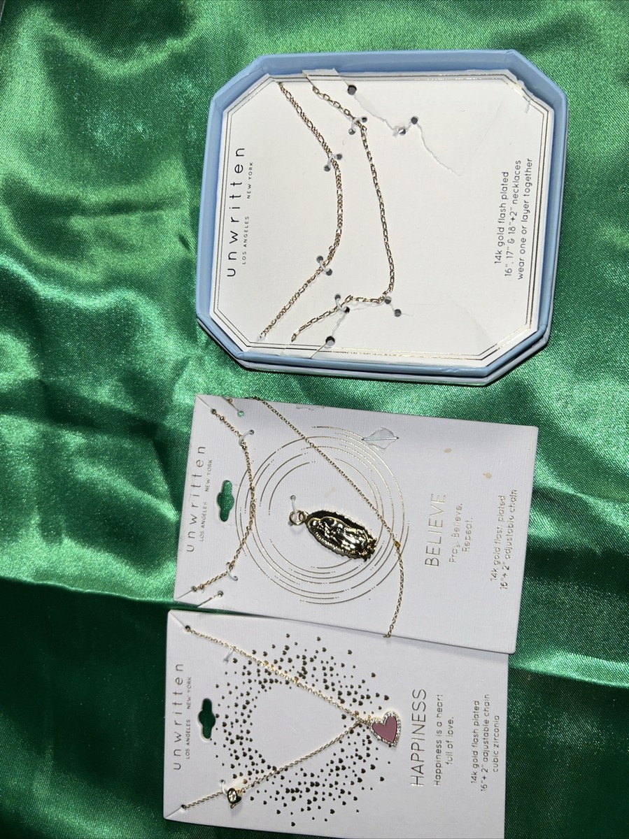 Unwritten Los Angeles New York 14K Gold Flash Plated Neckace From Macy’s  Lot 4pc