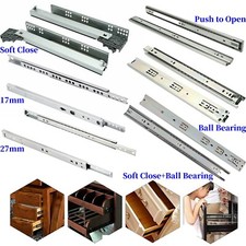 17/27/45mm Wide Heavy Duty Drawer Runner Slide Soft Close/Push Open/Ball Bearing