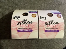 Leggs Silken Mist Control Top Size B Sun Beige Lot 2 Pantyhose Ultra Sheer 98068