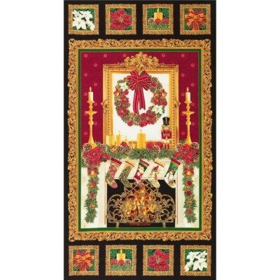 Weihnachtsstoffe 16,63 /m Panel Stoffe Weihnachten Timeless Treasures Fireplace