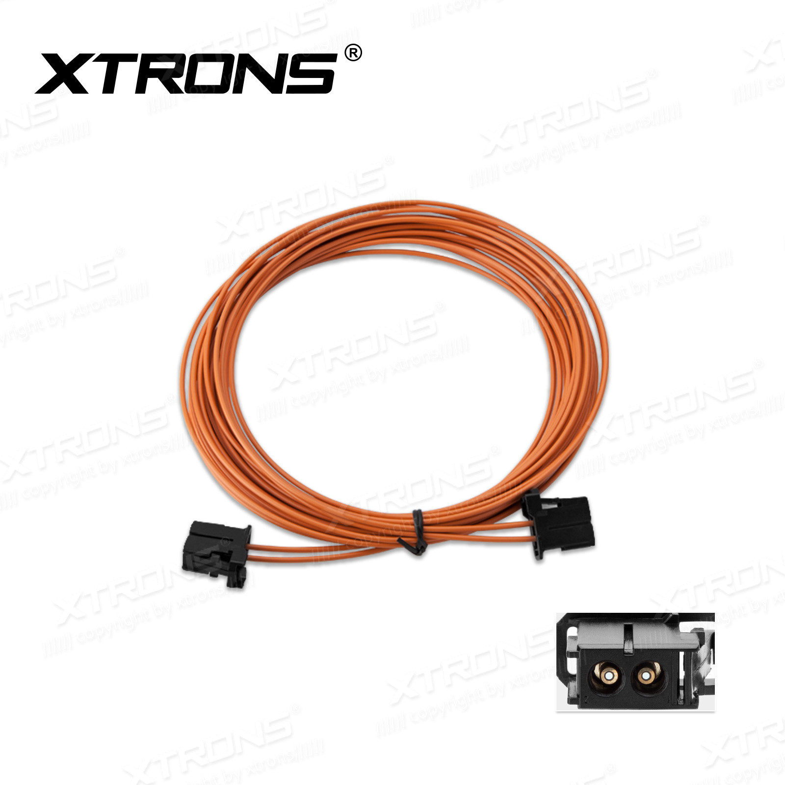 XTRONS 5m MOST Fiber Optic Extension Cable Male to Male For Mercedes/BMW/AUDI/VW