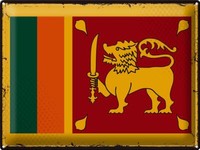 Blechschild Flagge Sri Lankas 40X30 Cm Retro Flag Sri Lanka Deko Schild Tin Sign