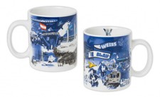 Hertha BSC Berlin Tasse - Buddy Bär - Kaffeetasse blau-weiß HBSCB