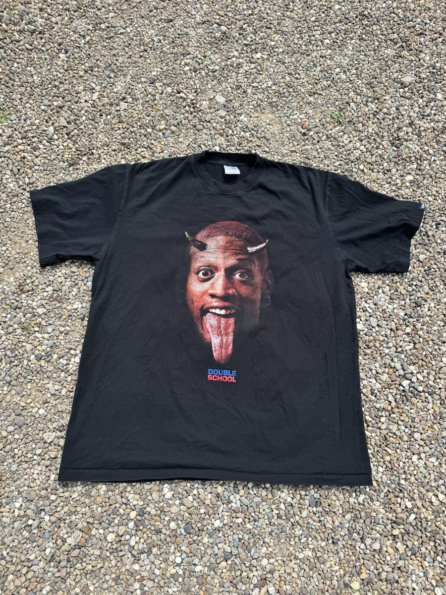 Double School Denis Rodman Devil T Shirt Size XL - P2P 23.5” 90s 