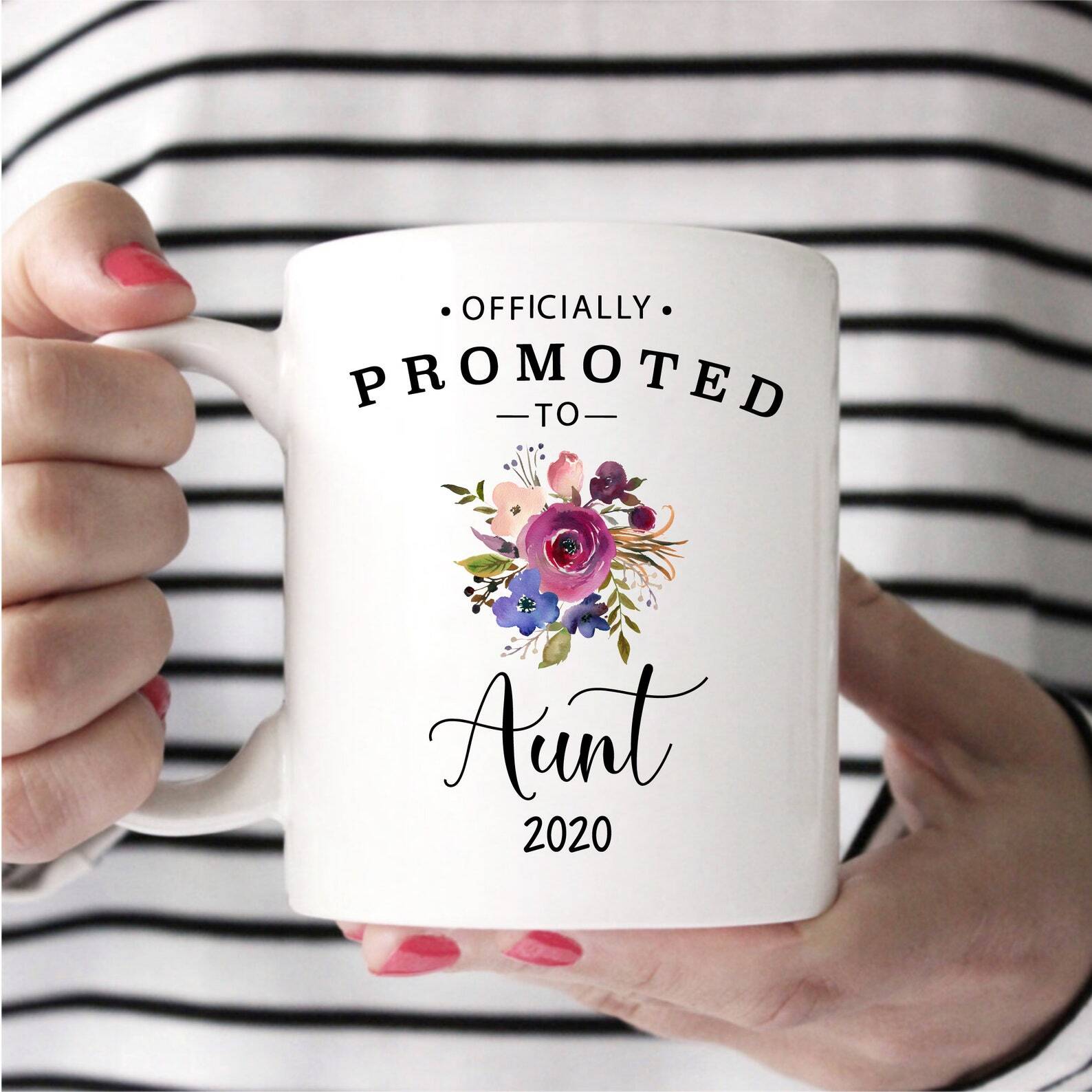 Promoted To Aunt Aunt Mug Gift For Aunt Gift For Sister Pregnancy Reveal To