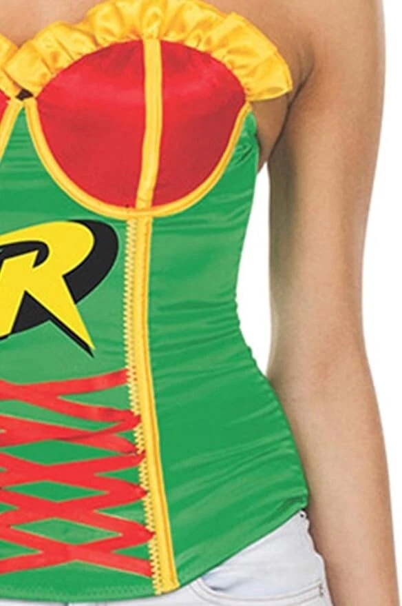 DC Comics Robin Corsé Top Liga de la Justicia Super Adulto Disfraz - Rubie's 887504 Foto 3 de 4