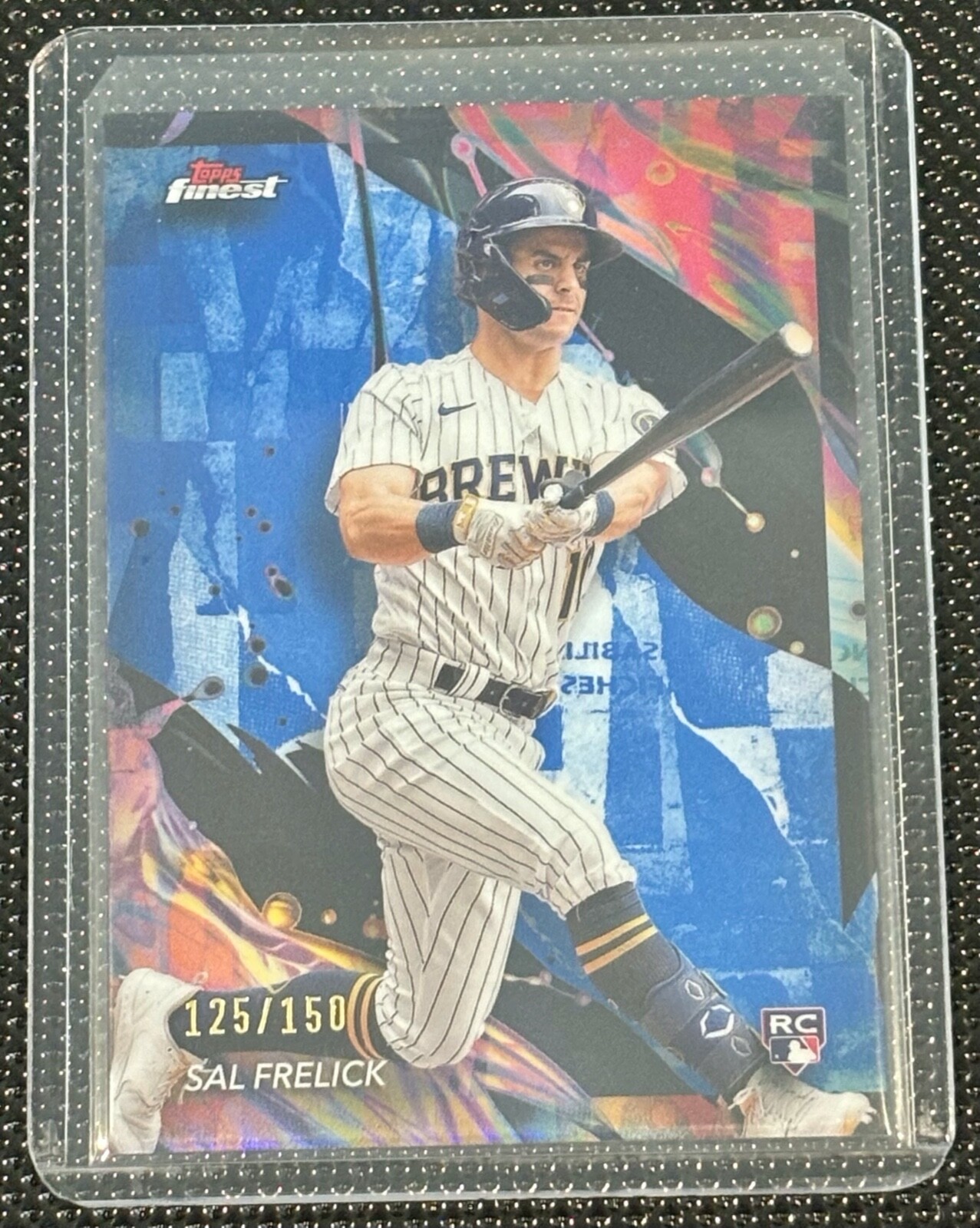 2024 Topps Finest Sal Frelick Rookie Blue Refractor /150 #134 Uncommon Brewers