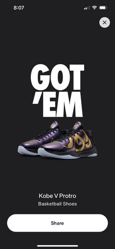 Kobe V Protro “Year Of The Mamba” Size 8 M 9.5 W PRESALE