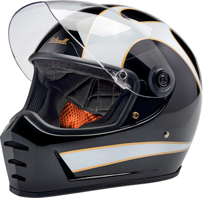 BILTWELL LANE SPLITTER ECE 22.06- BK/WH FLAMES MD 1004-570-503