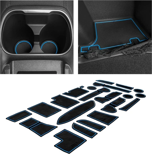 Blue Center Console Liner Pad Cup Holder Door Slot Mat Fits 20-25 Outback Legacy