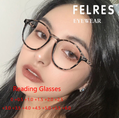 Women Blue Light Blocking Round Reading Glasses Clear Lens Retro Glasses New 