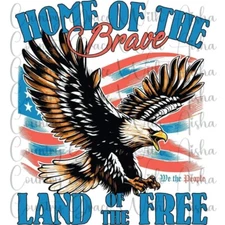 Sublimation Transfer Home Of The Brave Eagle Ready To Press Heat Transfer