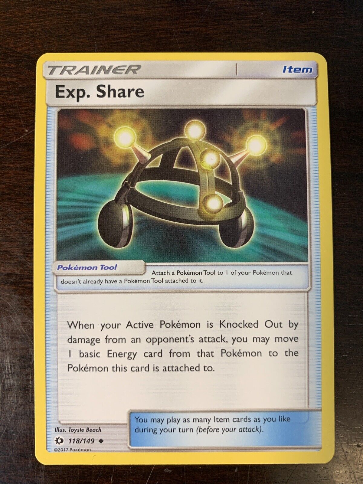 Exp. Share 118/149 UNCOMMON Pokemon Sun & Moon Base Set TRAINER Near Mint x1