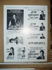 ALL THE RIGHT MOVES, orig uncut 6", 8", and 9" ads Tom Cruise, Lea Thompson