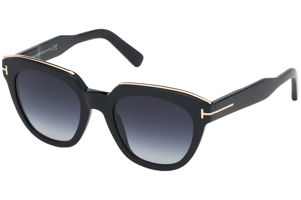 Tom Ford Haley FT686 TF686 01W Black Gold Plastic Sunglasses Frame 
