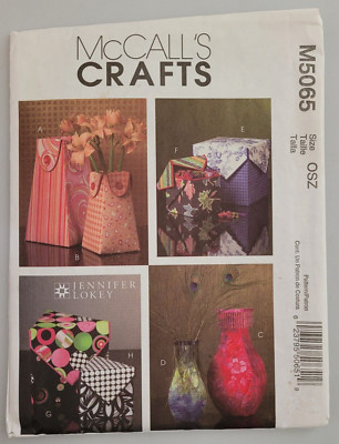 McCalls Crafts Sewing Pattern 5065 Decorative Fabric Vases & Boxes UNCUT