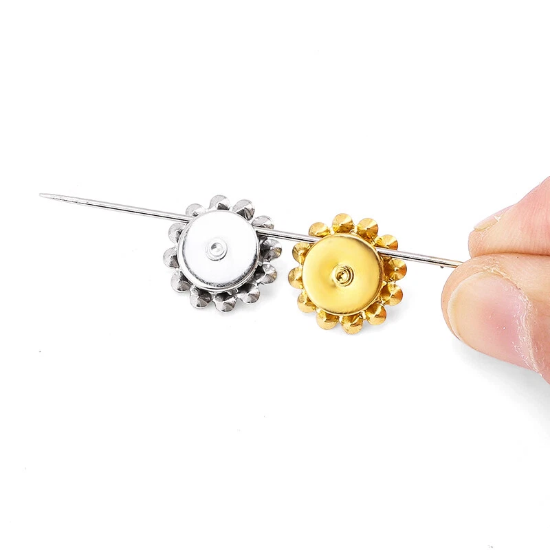 8-12mm Sew on Crystal Glass Rhinestones Applique Gold Flower Claw Base for Dress - Image 3 of 4