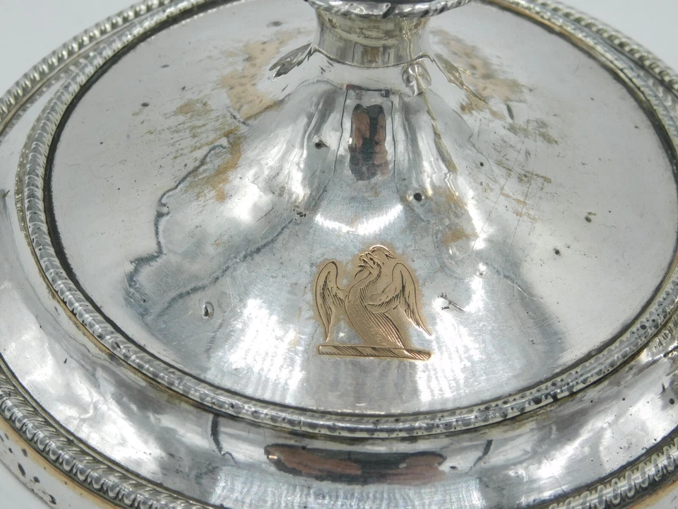 Par de castiçais antigos folheados a prata George III Sheffield c1820 - Imagem 4 de 4