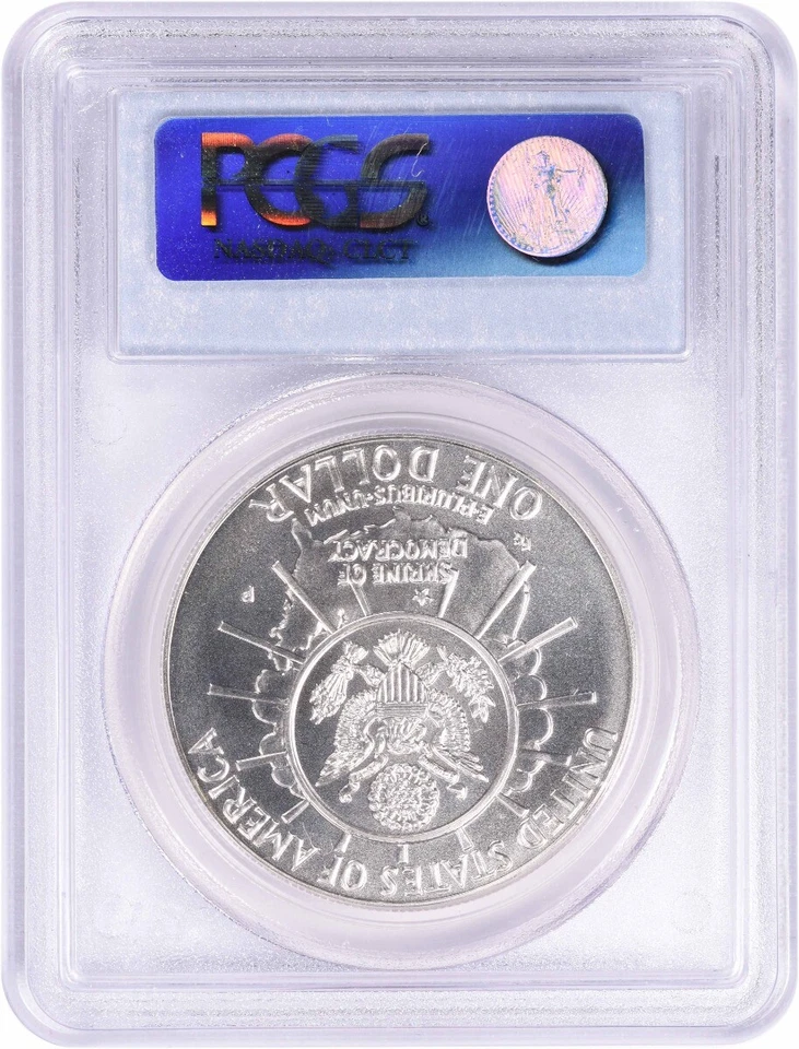 1991-P Mount Rushmore Commemorative Silver Dollar MS69 PCGS - Image 2 of 2