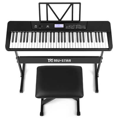 MUSTAR 61 Key Lighting Keyboard Piano, mit Touch Funktion