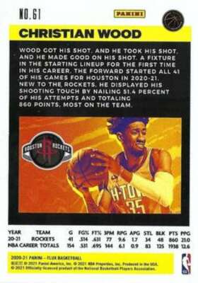 Christian Wood 2020-21 Panini Flux Fanatics Cracked Ice #61