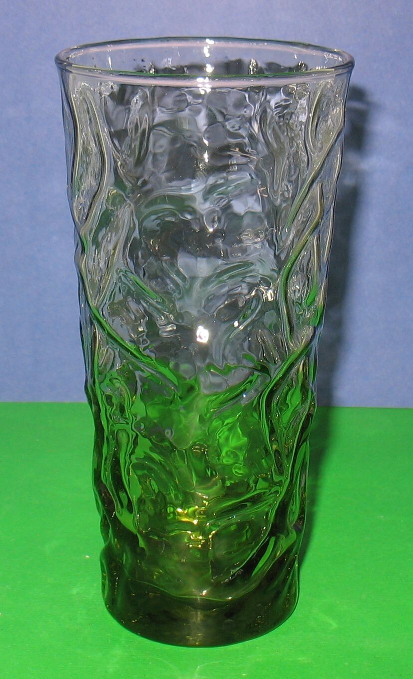 Vintage Seneca Driftwood Green Glass WV Crinkle Glass 6 1/4" eBay