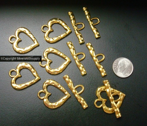 Jewelry Clasps heart toggles 32 mm GOLD Plated Necklaces or Bracelets FPC041 - Picture 2 of 3