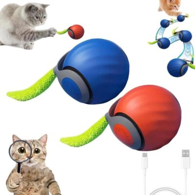 #ad Speedy Tail Cat Toy 2.0 Interactive Bored Indoor Cats Automatic Moving Play Ball $8.99