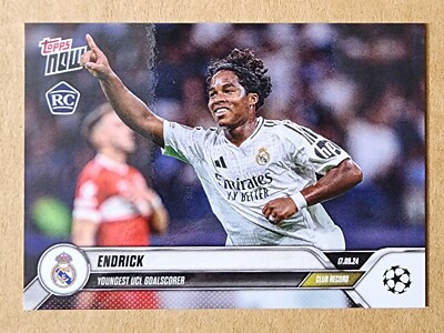 2024 Topps NOW UCC Endrick #006 Real Madrid Champions League Youngest Goalscorer