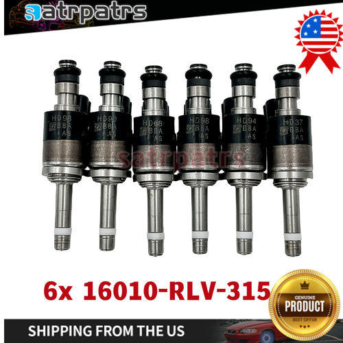 6Pcs Fuel Injectors 16010RLV315 Fits for Honda Pilot Odyssey