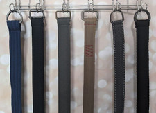 Men's Lot Of Six Solid Black, Gray, Tan And Blue Woven Belts Sz 30
