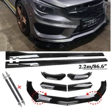 Front Bumper Lip Spoiler Chin Splitter Gloss Black For Mercedes-Benz CLA180 Body