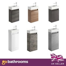 Bathroom WC Compact Cloakroom Vanity Units Including Basin Floor & Wall Mounted