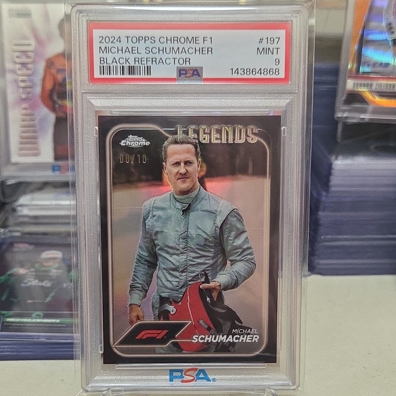 Topps 2024 Chrome Formula 1 Legends Michael Schumacher #197 Black /10 PSA 9