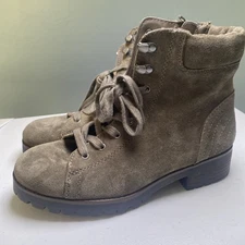 Crown Vintage Brown Suede Women’s Size 8 8M Boots Lace Up Zip Up EXCELLENT!