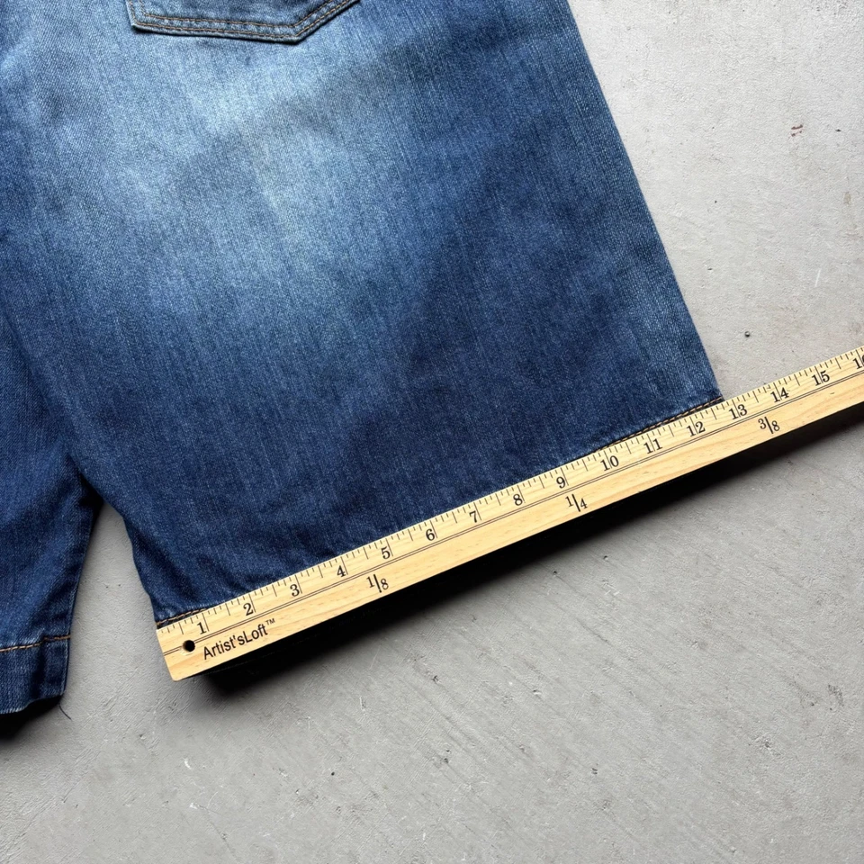 Pantalones Cortos de Carga Timberland Para Hombres Denim Azul Lavado Logo Bordado Talla 36 Y2K Patinador Foto 4 de 4