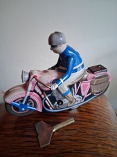 Clockwork Motorcyclist Excellent Working Condition With Key