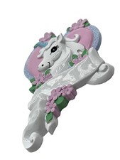 Kurt Adler White Unicorn Horse with Pink Heart Christmas Ornament Holiday