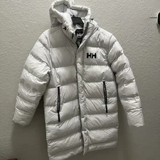 Helly Hansen Active Puffy Long Parka White Men Medium Hood Puffer