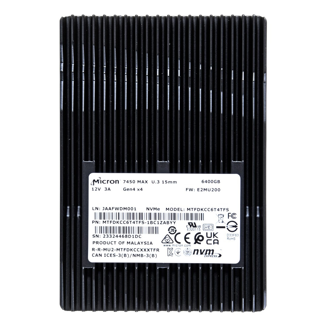 649528926654 Твердотельный накопитель Micron 7450 MAX 6,4ТБ U.3 (15 мм) NVMe PCI 4.0 MTFDKCC6T4TFS-1BC