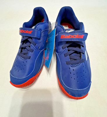 NEW Babolat Pulsion All Court Junior Tennis Shoes - Blue/Orange Sz 1/ UK size 13